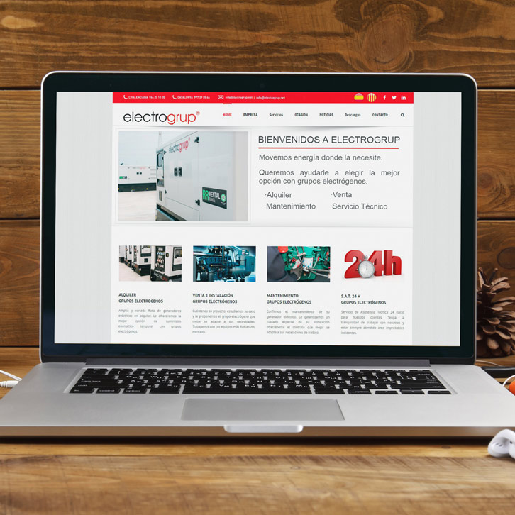 diseño web de Electrogrup
