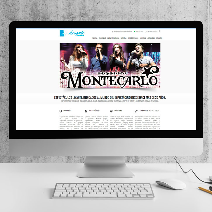 página web de Espectáculos levante